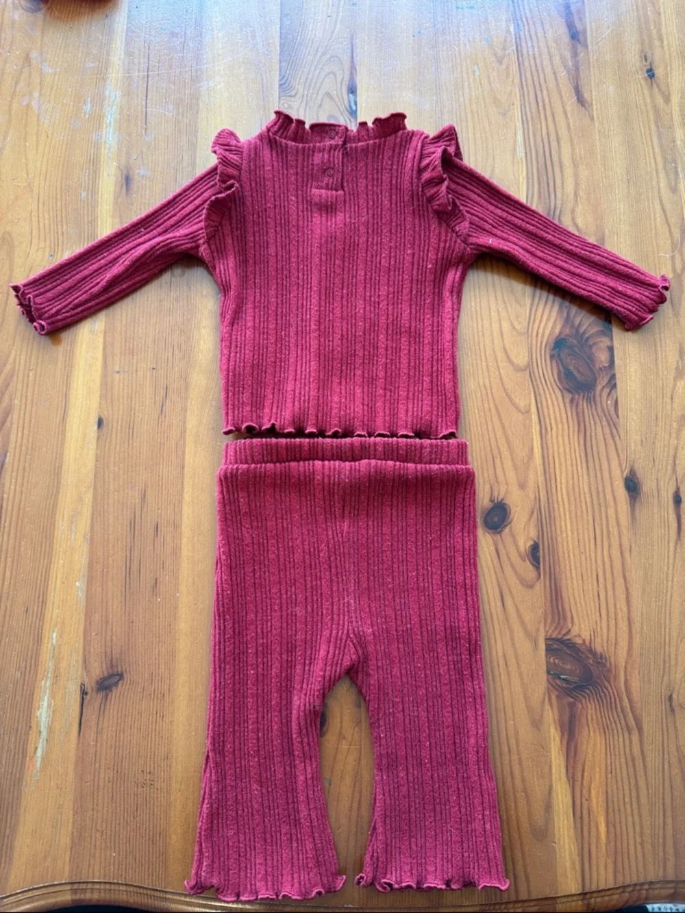 Old Navy Red Ribbed Baby Bottoms